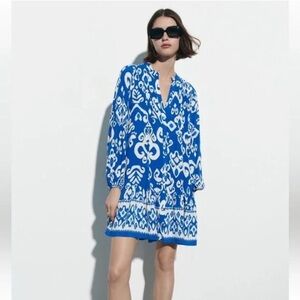 Zara Vibrant Blue and White Dress / Swim Cover-Up